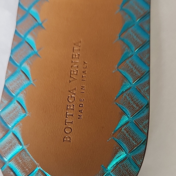 Bottega Veneta Blue Braided Leather Sandals - Picture 3 of 7